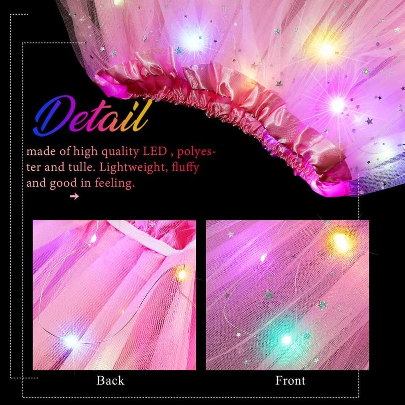 Nicute Light Up Tutu Led Layered Tulle Tutus Skirt for Women - Image 3